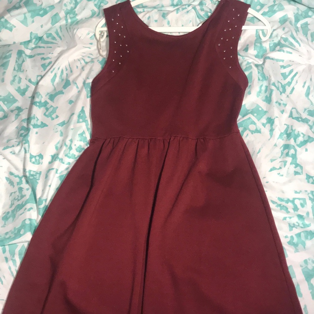 Burgundy skater dress
